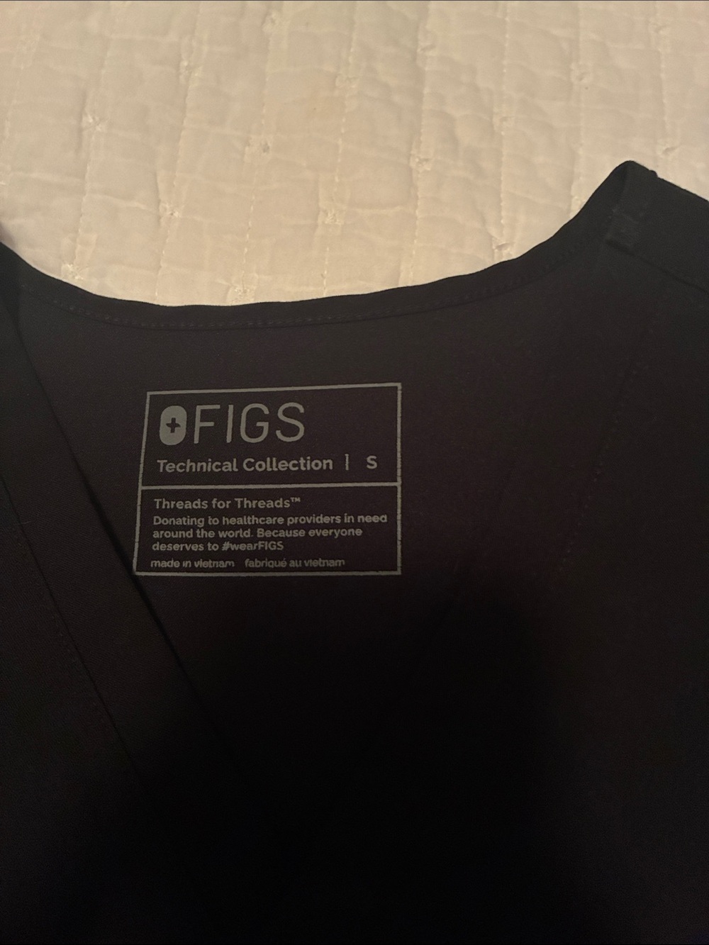 Figs Black Short Sleeve Women's Scrub Top with Small Black Fig Pant